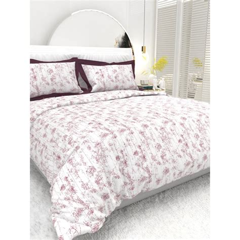 Buy the White Moss Carnation Floral 300Tc Pure Cotton Bedsheet with 2 ...