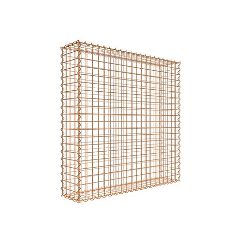 Gabión oxidado 100 cm x 100 cm x 20 cm (L x A x P), tamaño de malla 5 x ...