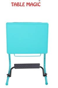 TABLE MAGIC Multipurpose Regular Table with Footrest Aqua Blue Metal ...
