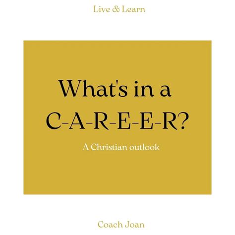 Good Morning Folks! We're talking about career from a Godly perspective. I got the acronym from ... - acronym for yesterday