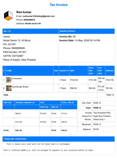 GST Bill Format in Excel & PDF | Free Download | Stock IT