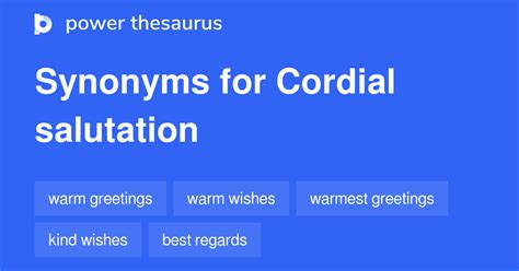 Cordial Salutation synonyms - 182 Words and Phrases for Cordial Salutation