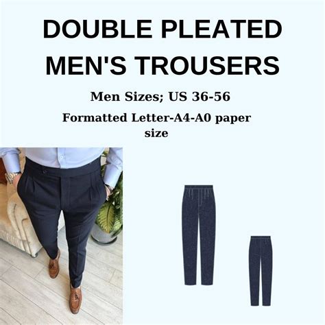 Men's Trousers Double Pleated Men's Trousers Men's Trouser Pattern Men ...