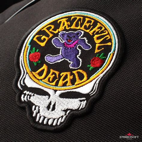 Buy Grateful Skull and Bear Logo Music Rock Band Embroidered Patch Iron ...