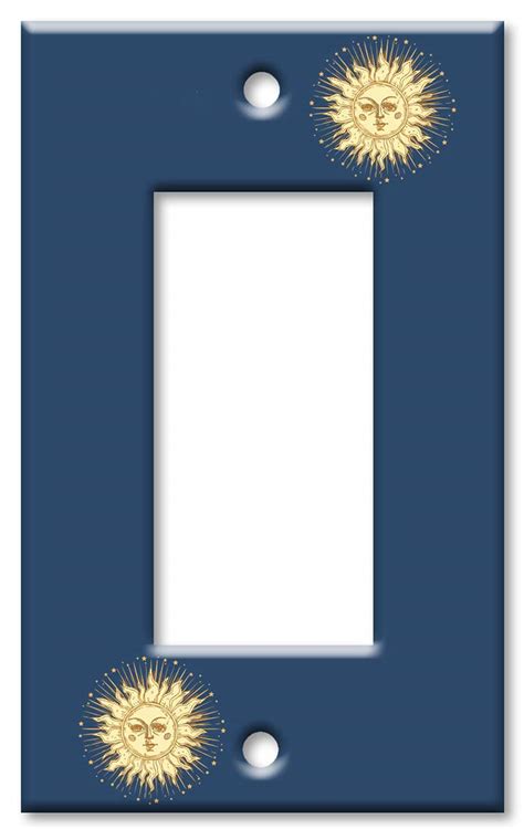 Art Plates 1 Gang Decora - GFCI Wall Plate - Golden Sun with Blue ...