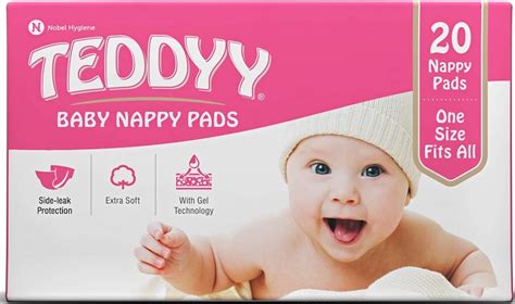 Buy TEDDYY Baby Nappy Pads 20 Pads - Free Size, Side - Leak Protection ...