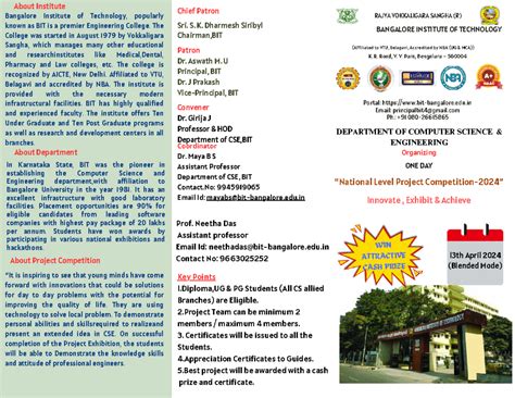 Project invitation 240318 211047 - BANGALORE INSTITUTE OF TECHNOLOGY ...