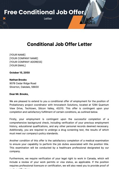 What Is A Conditional Offer Letter Employment - Infoupdate.org