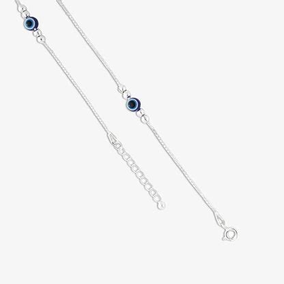Evil Eye Anklets Silver Pure Silver Protective Charm