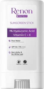 Renon Sunscreen - SPF 50 PA++++ Stick | Vitamin C + E| Hyaluronic ...