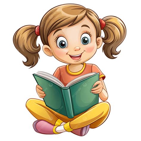 Girl Reading Books Clip Art Clipart Girl Reading Vector Images (over