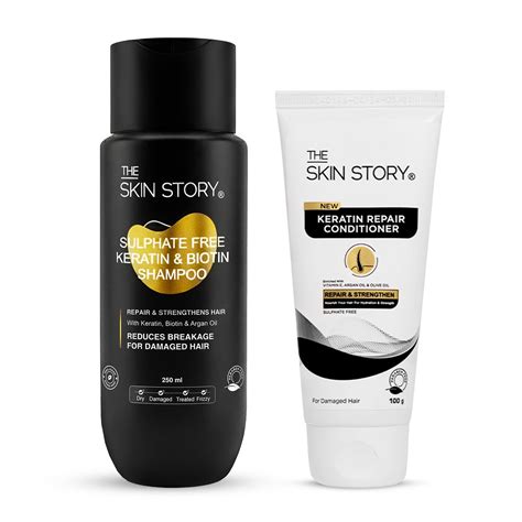 The Skin Story Sulphate Free Keratin Shampoo & Conditioner Set | Shine ...