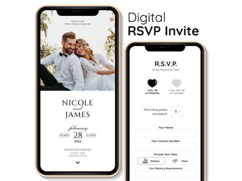 invitationzon.com - digital rsvp invite - mini wedding website with rsvp