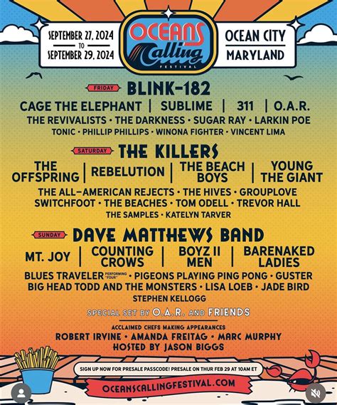 Oceans Calling 2024 (Ocean City, MD) : r/festivals