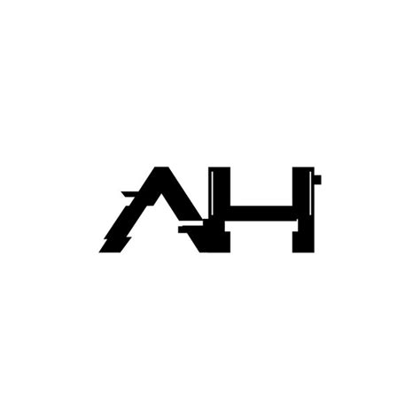 AH-Monogramm-Logo-Design, Buchstabe, Text, Name, Symbol, monochromes ...