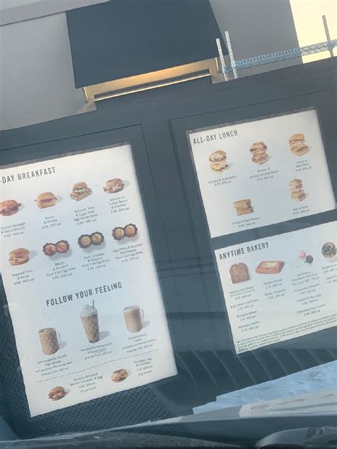 Menu at Starbucks, Fargo, 26th Ave S