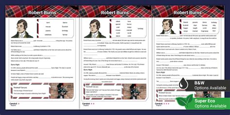 Reinforcing Reading: Robert Burns Cloze Passages