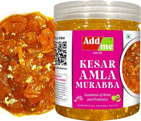 Add me Amla Murabba Vark Kesar Seed less awla muraba 500G Pet Jar Amla ...