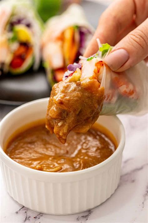 Vietnamese Spring Roll Recipe with Peanut Dipping Sauce