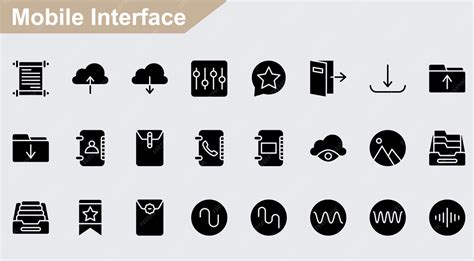 Premium Vector | Mobile interface vector icons on white background