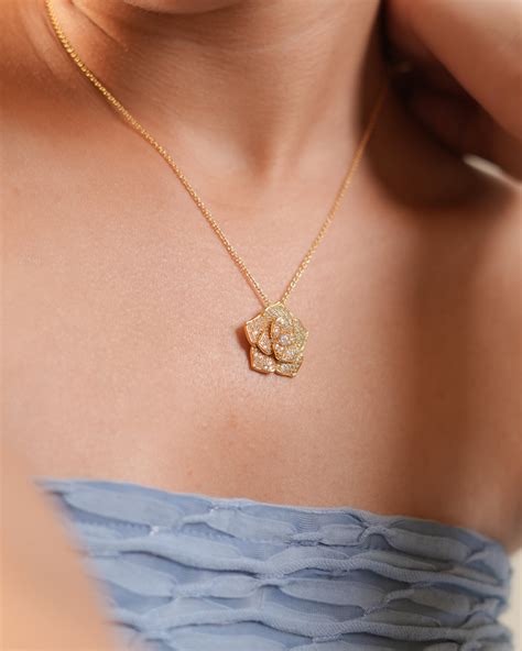 Gold Plated Floral Pendant Necklace and Earrings Set | Stone-Studded B ...