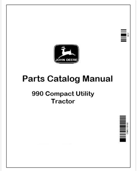 John Deere 990 Tractor Parts Catalog Manual PDF PC2830