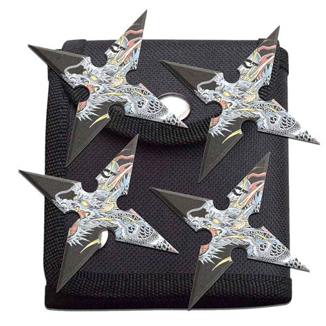 4 PC Dragon Shuriken Throwing Ninja Stars-5P2-SI20712