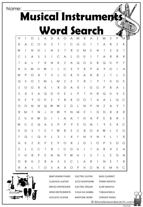 music word search - make your own search word puzzle free printable ...