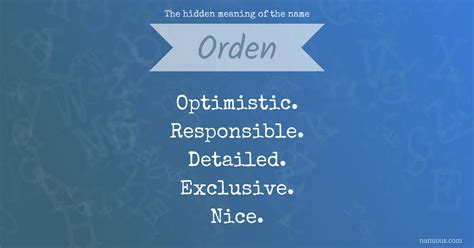 The hidden meaning of the name Orden | Namious