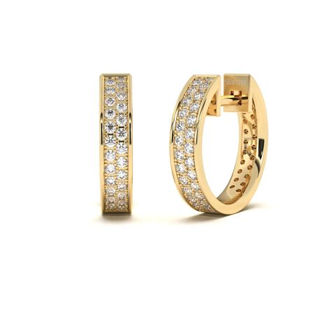 2 Row Diamond Huggies Earrings - Glacier® Jewelry