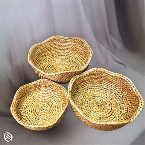 Trio Rattan Basket Set | Eco-Friendly Storage Baskets India – EarthNWe ...