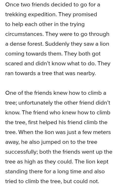 write a story by these hints once two friends go for trekking ...