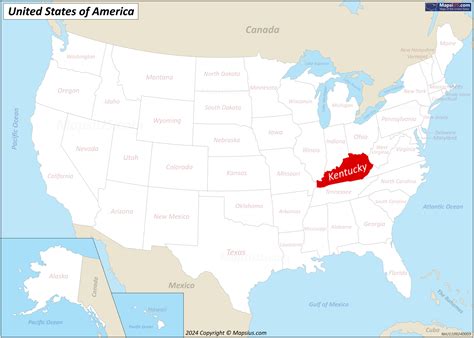 Map of Kentucky State, USA - Mapsius.com