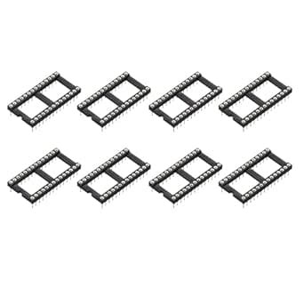 MECCANIXITY 8Pcs DIP IC Chip Socket Adapter 28 Round Pin IC Assortment ...