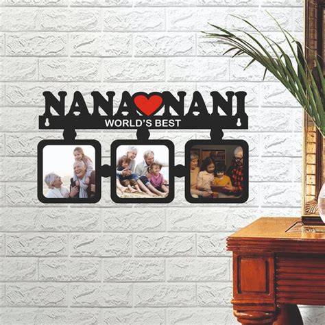 GIFT JAIPUR Nana Nani Personalised Wooden Wall Hanging Rectangular ...