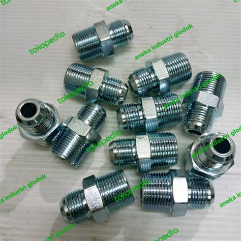Jual double nipple hydraulic 3/4 inch npt x 1/2 inch jic - Jakarta ...