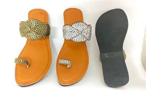 Women Ethnic Faux Leather Kolapuri Chappals - Women Stylish Dabka Work ...