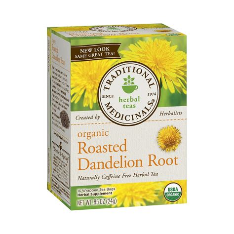 Traditional Medicinals Organic Dandelion Herbal Tea - 16ct | Dandelion root tea, Roasted ...