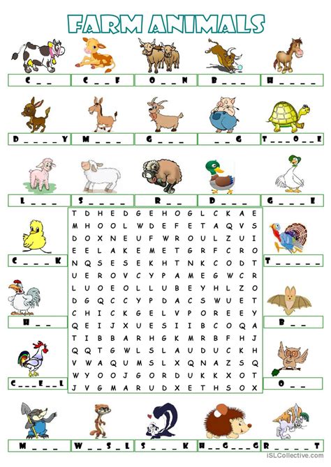 Farm Animals Words