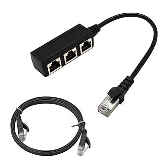 LOOM TREE RJ45 Male to 3 RJ45 Female Port Network Extender Cable ...