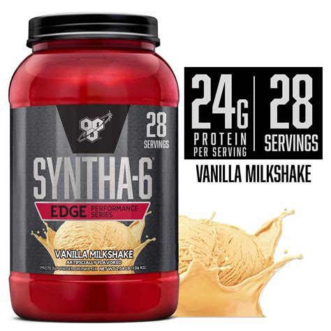 BSN SYNTHA-6 Edge Vanilla Milkshake, Whey & Casein Protein Powder, Low ...