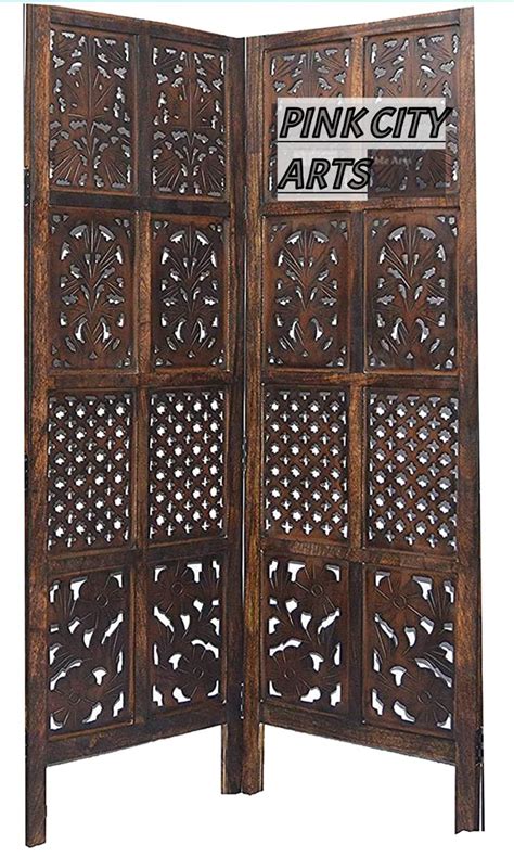 Pink City Arts Wall Divider Room Separator 2 Panel Divider | Desertcart ...
