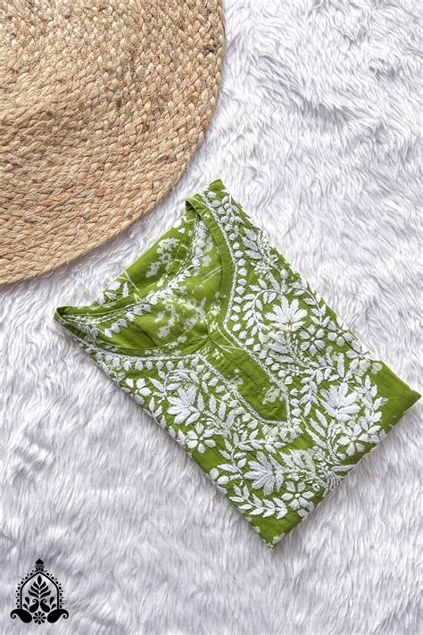 Zeba Chikankari Mulmul Short Kurti – Poshak Chikan Studio