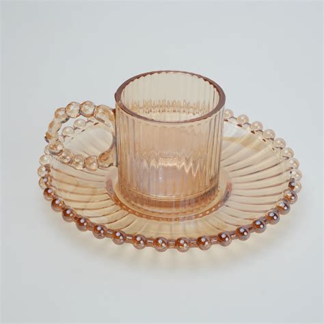 Beaded Glass Tea Cup Set | Designer Serveware Online India – Ghar Art