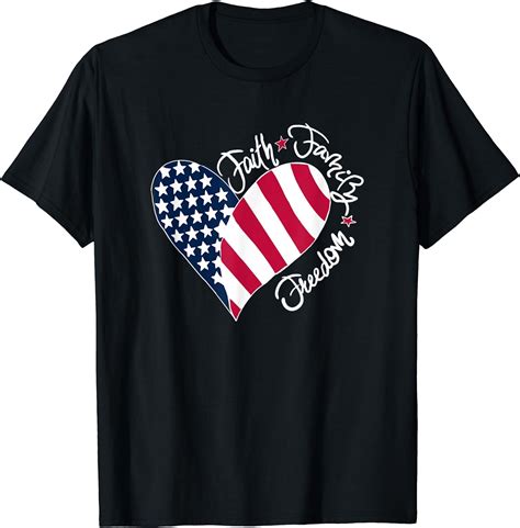 Patriotic Christian US Flag Faith Family Freedom Liberty T-Shirt ...