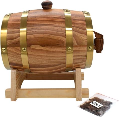 Buy 1.5L Oak Aging Barrels Whiskey Barrel Dispenser Home Wine Bucket ...