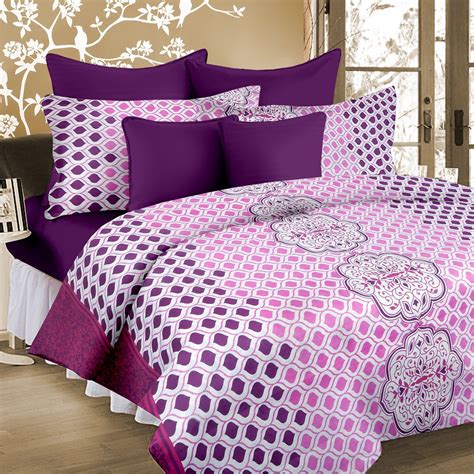 Cortina 104 TC Cotton Double Bedsheet with 2 Pillow Covers ...