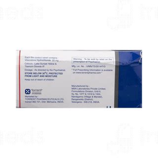Valz 20 Mg Tablet 10 - Uses, Side Effects, Dosage, Price | Truemeds