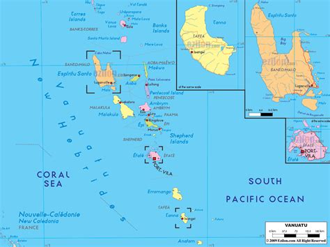 Detailed Political Map of Vanuatu - Ezilon Maps