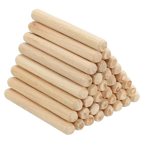 Uxcell Wood Dowel Pins Fluted Wooden Dowel Pin Beveled Groove for ...